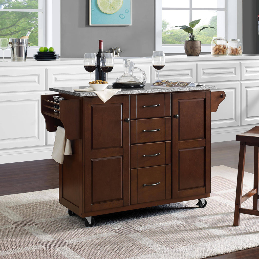 Solid Granite Top Kitchen Cart T2912
