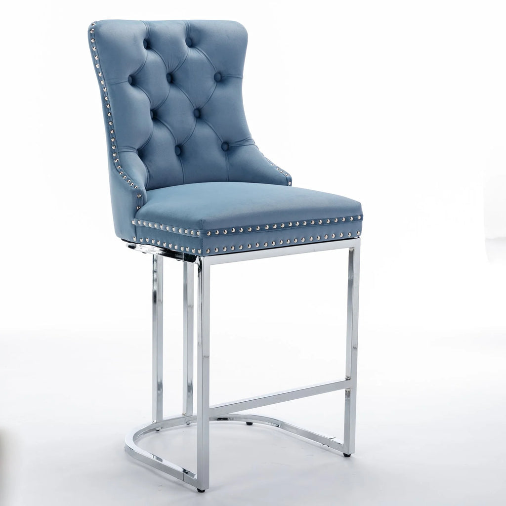Light Blue Counter Height Bar Stools Set of 2 K608