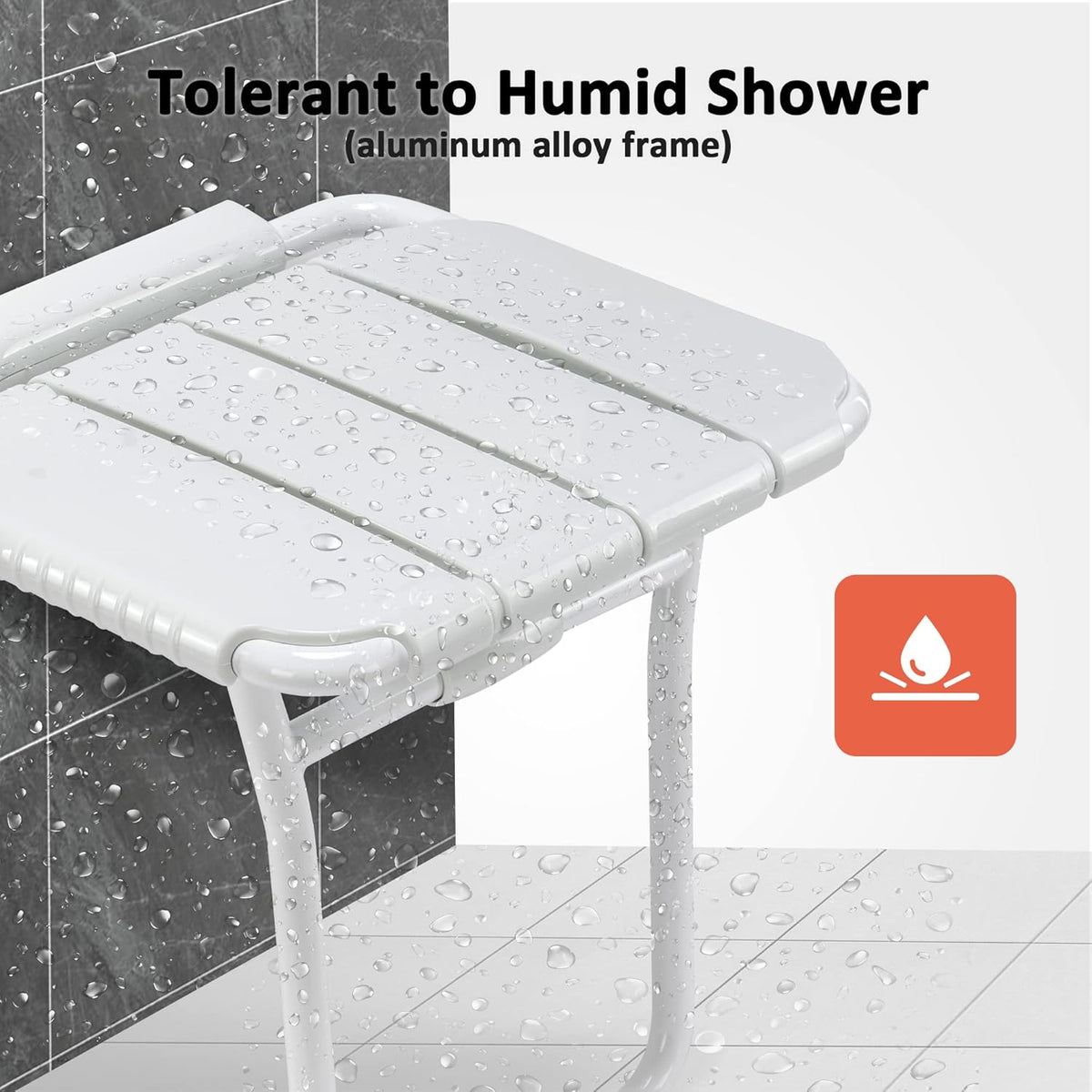 Foldable Shower Seat Bench Wall Mounted White L119