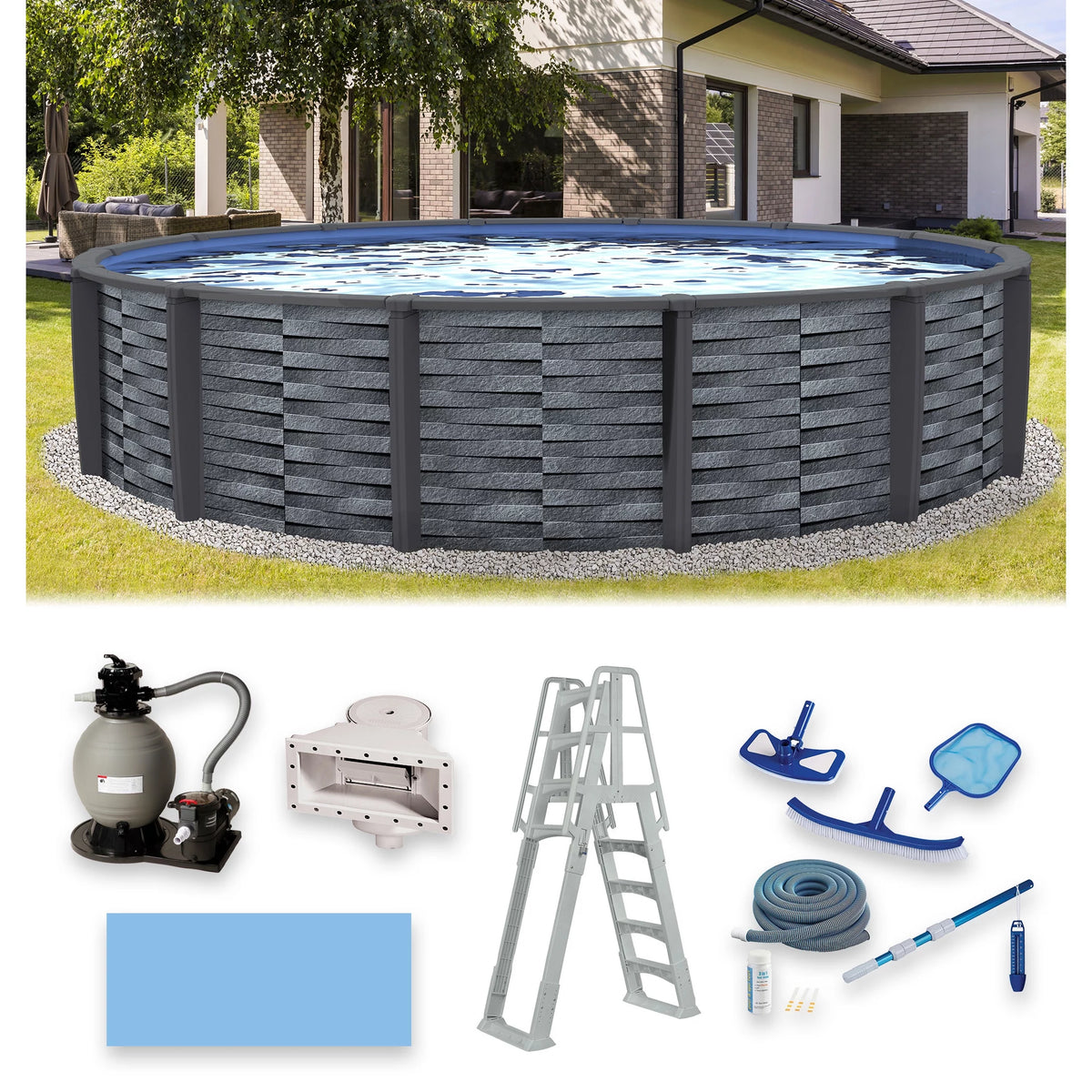 15-ft Round 52-in Deep Above Ground Swimming Pool F75595