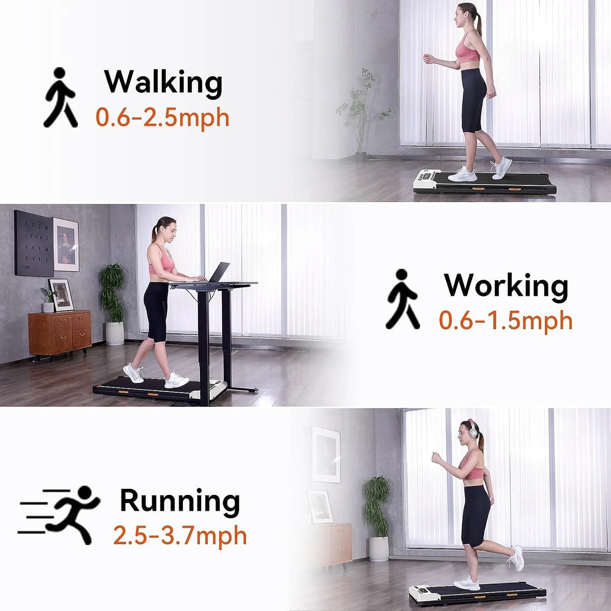 2 in 1 Portable Treadmill with Remote Control Lanyard, Black R688