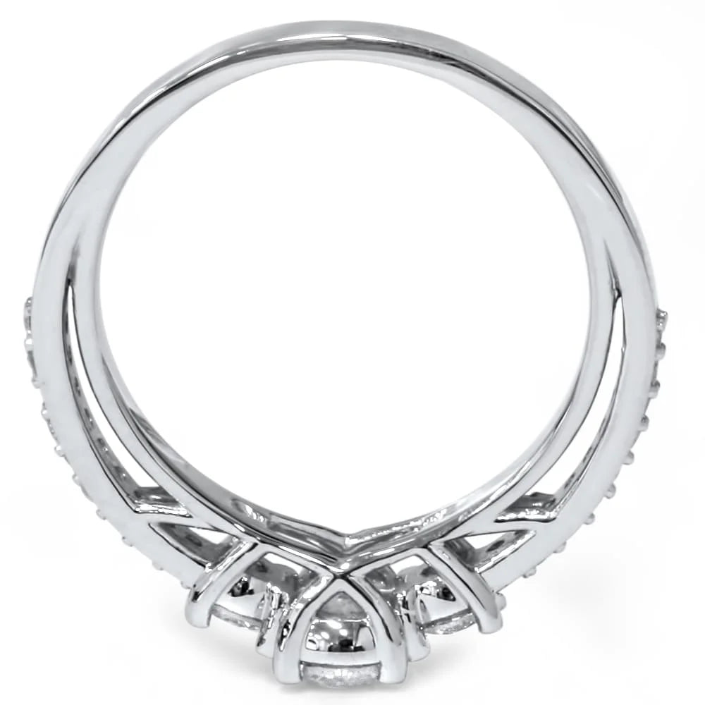 1 1/4ct 3-Stone Diamond Ring 14K White Gold U819301