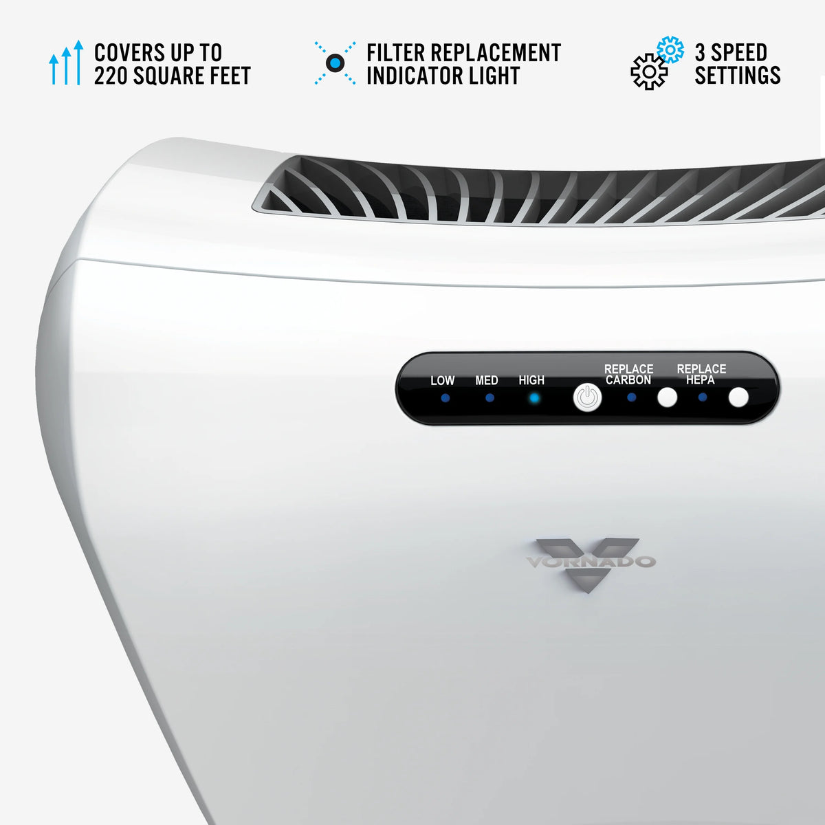 White Whole Room Air Purifier with True HEPA Filtration A3228