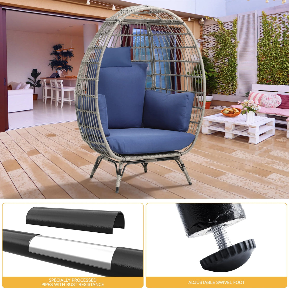 Egg Chair with Cushion Wicker PE Rattan O809