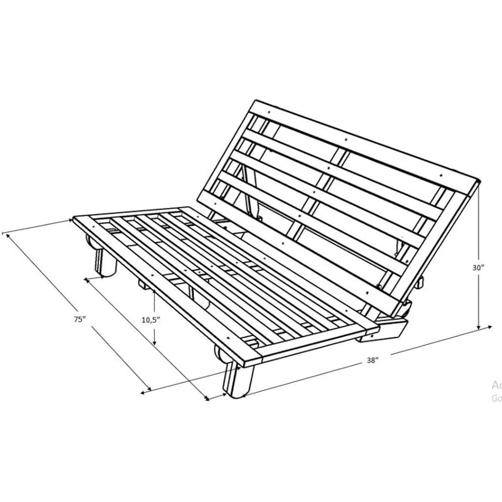 Wood Futon with Gray Mattress X74714