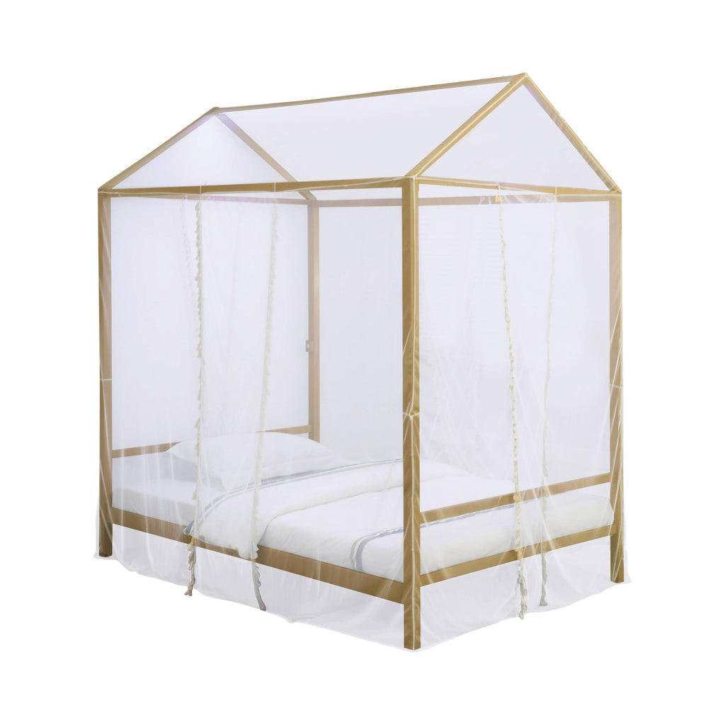Twin Canopy Bed in Gold J3309