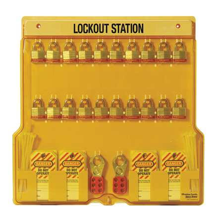 Lockout Station with 20 Padlocks W37434