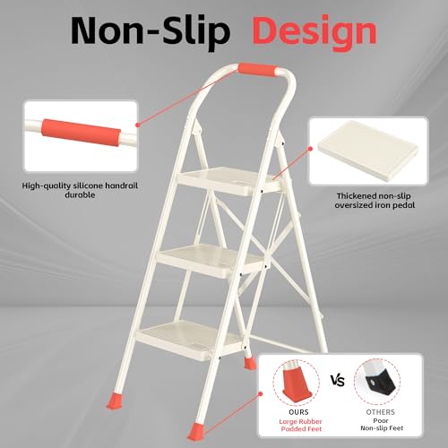 Foldable Step Ladder with Handrails 600Lbs H305