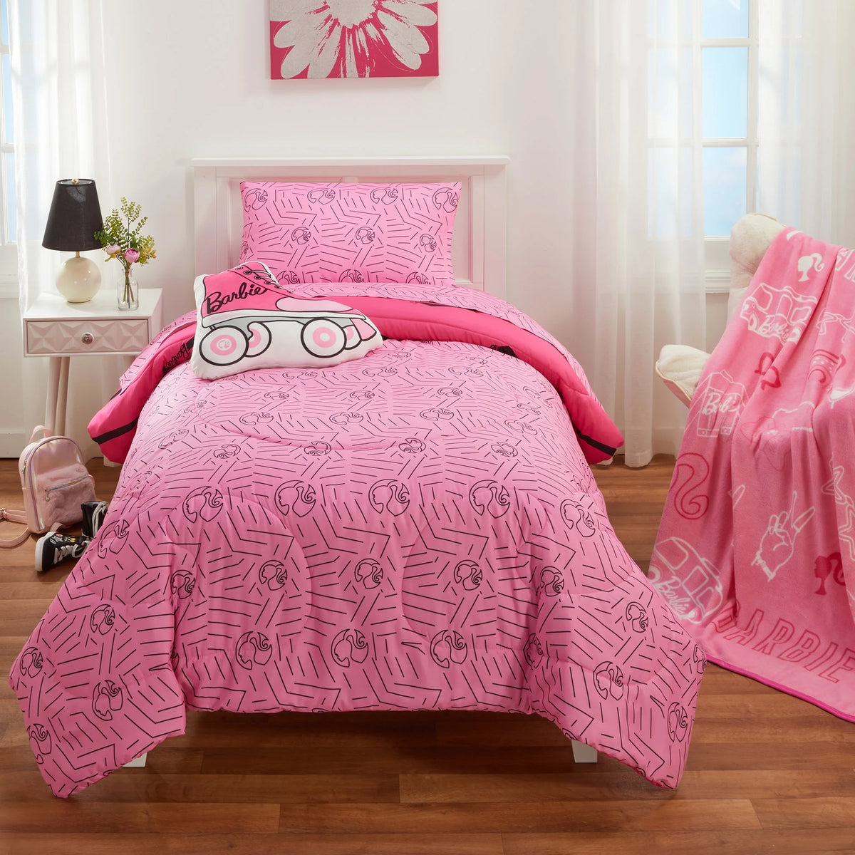 Pink Chevron Microfiber Twin Full Comforter Set A429