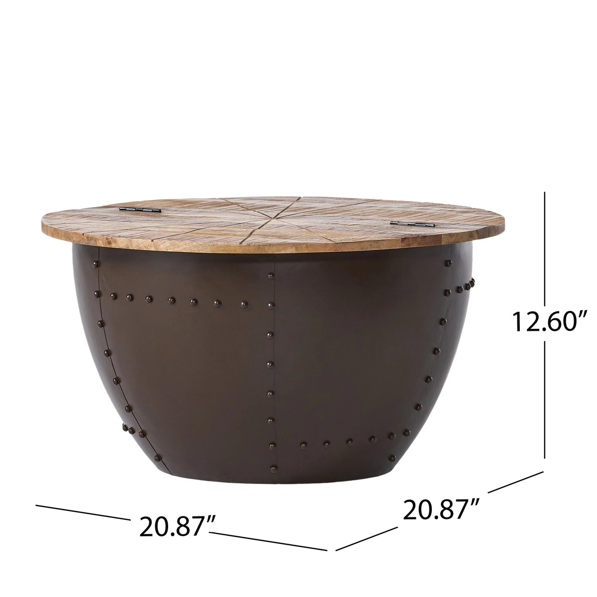 Handcrafted Mango Wood and Iron Accent Table Y550821