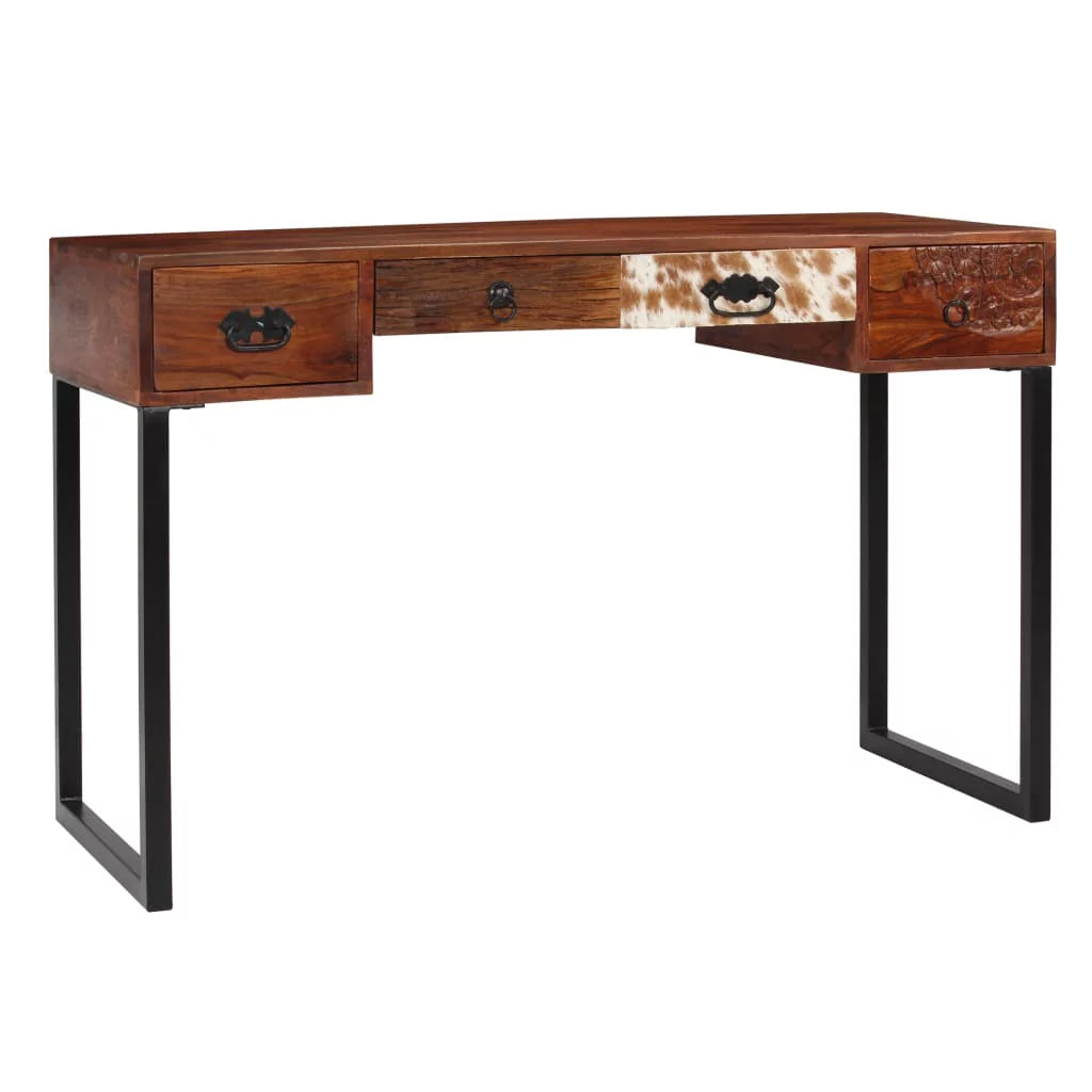 Solid Sheesham Wood and Real Leather Desk Z210