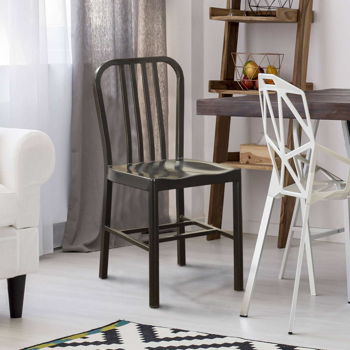 Grey Metal Side Chairs (Set of 2) Z2046