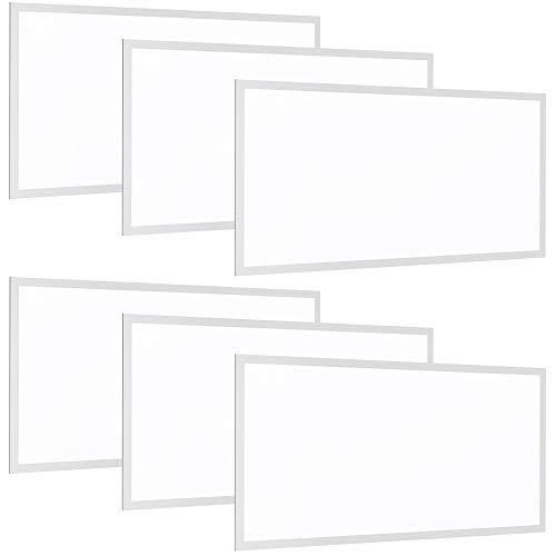 6 Pack LED Ceiling Panel, 2x4 ft, 50W, Dimmable, 5500 lm, 5000K Daylight, Direct Wire N531078