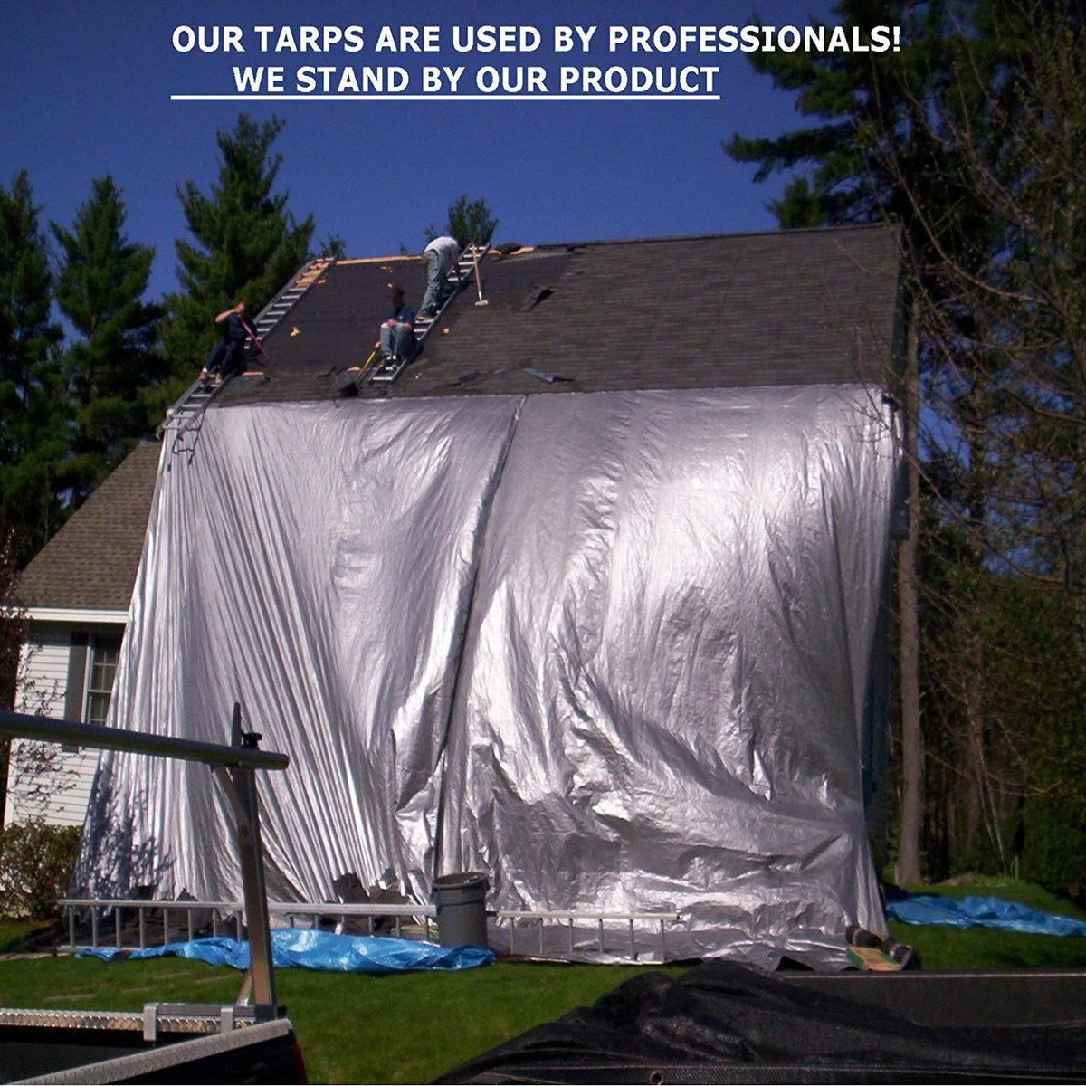 Gray 16 X 20 Waterproof Polyethylene Tarp Y3045