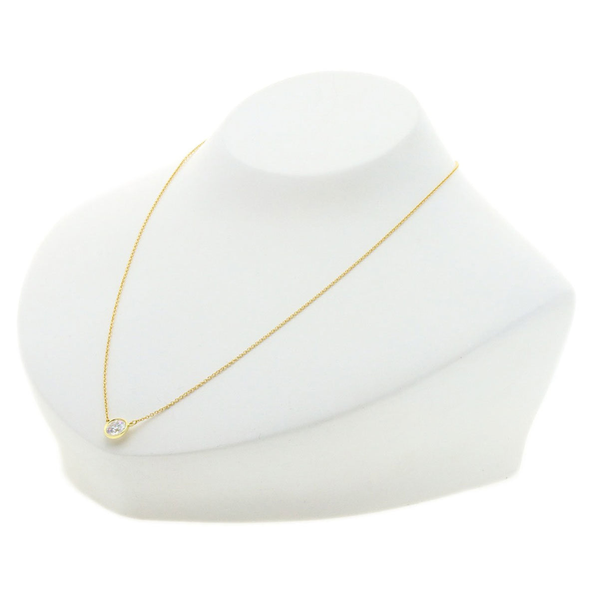 Tiffany Diamond Necklace K18 Yellow Gold Y57575