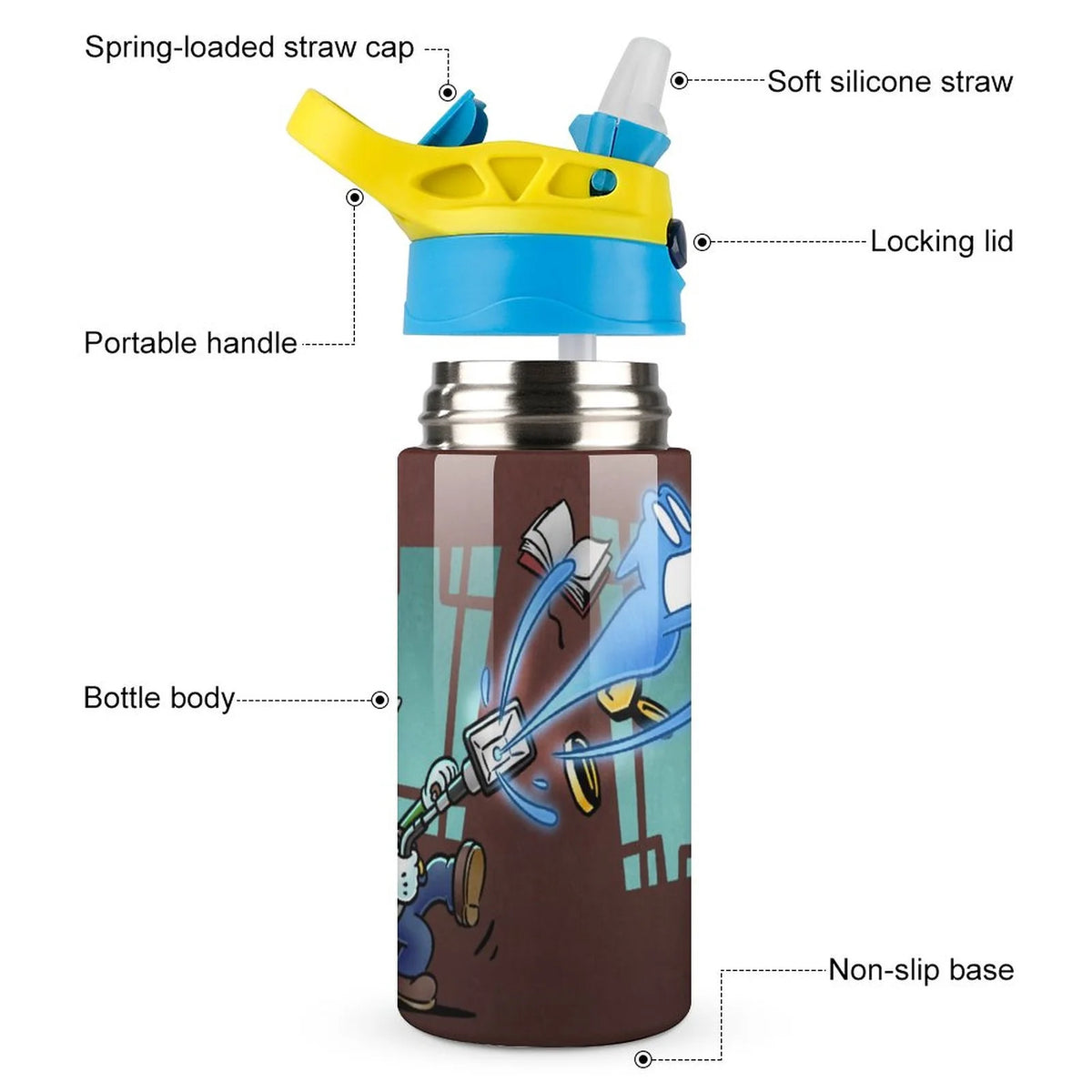 Insulated Stainless Steel Water Bottle with Straw Z3987