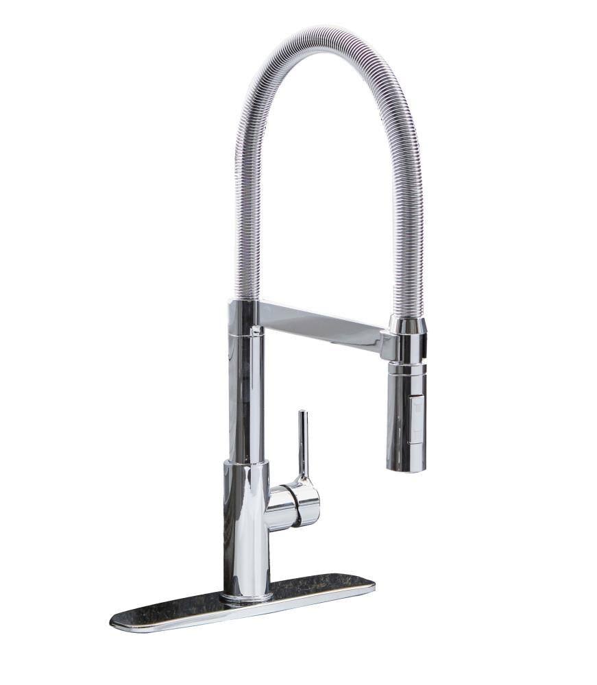 Chrome 1-Handle Deck-Mount Pre-Rinse Kitchen Faucet M916176
