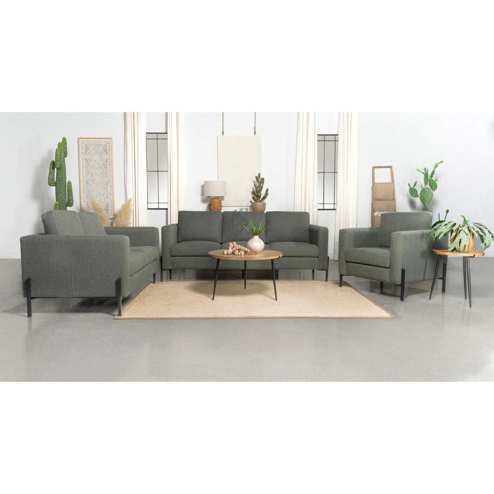 Sage Upholstered Fabric Loveseat with Track Arms J292600