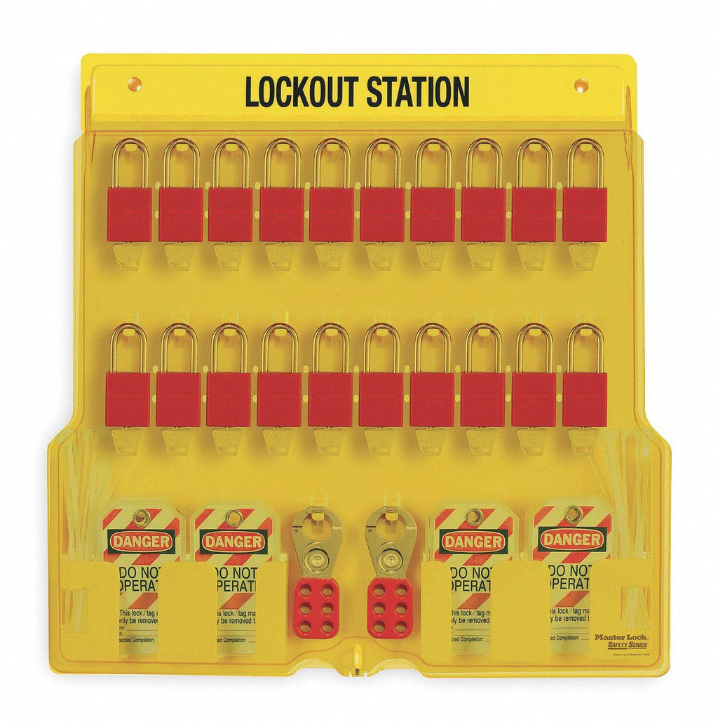 Lockout Station with 20 Padlocks W37434