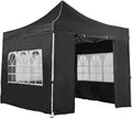 2x2m Pop-up Gazebo Canopy Tent with 4 Side Panels & Carry Bag Steel Frame Waterproof K53959